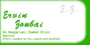 ervin zombai business card